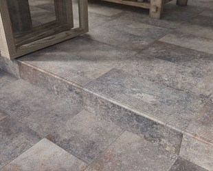 Угловая клинкерная ступень с капиносом Paradyz Viano Grys, 330*330*11 мм Hit Ceramics