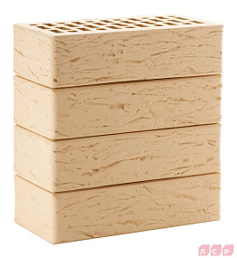 кирпич облицовочный пустотелый бежевый 1NF рустик ЛСР