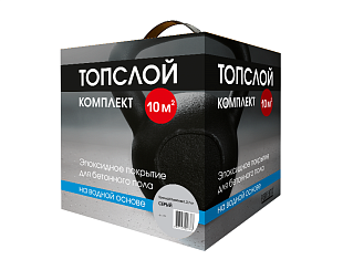 Эпоксидное покрытие для бетонного пола на водной основе Топслой Комплект серый, 2,7 кг PERFEKTA