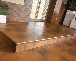 Фронтальная клинкерная ступень с капиносом Paradyz Semir Beige, 330*299*11 мм Hit Ceramics