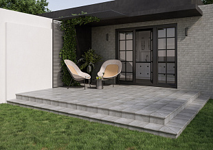 Фронтальная клинкерная ступень простая Paradyz Mattone Sabbia Grafit, 300*300*11 мм Hit Ceramics