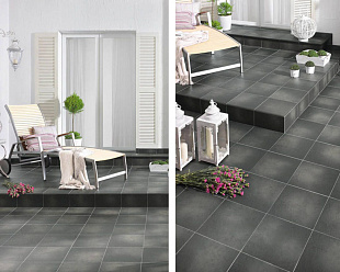 Угловая клинкерная ступень с капиносом Paradyz Semir Grafit, 330*330*11 мм Hit Ceramics