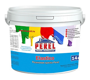 Высокоэластичная резиновая краска Perel Elastico, 14 кг, PEREL